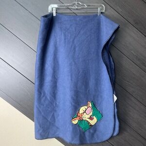 Pooh Disney Fleece Throw Blanket Tigger Graphic Blue 52x67 Vintage